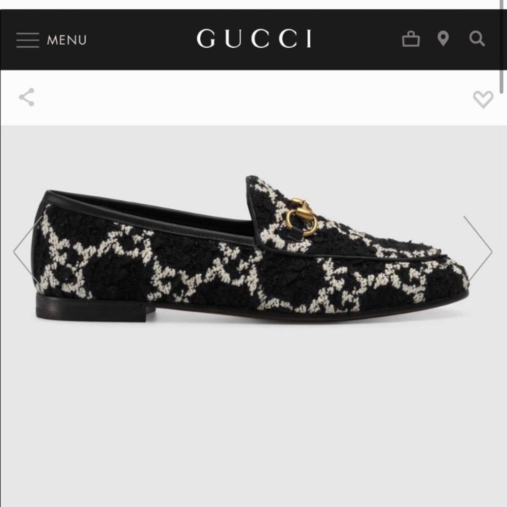 Gucci jordaan GG tweed loafer